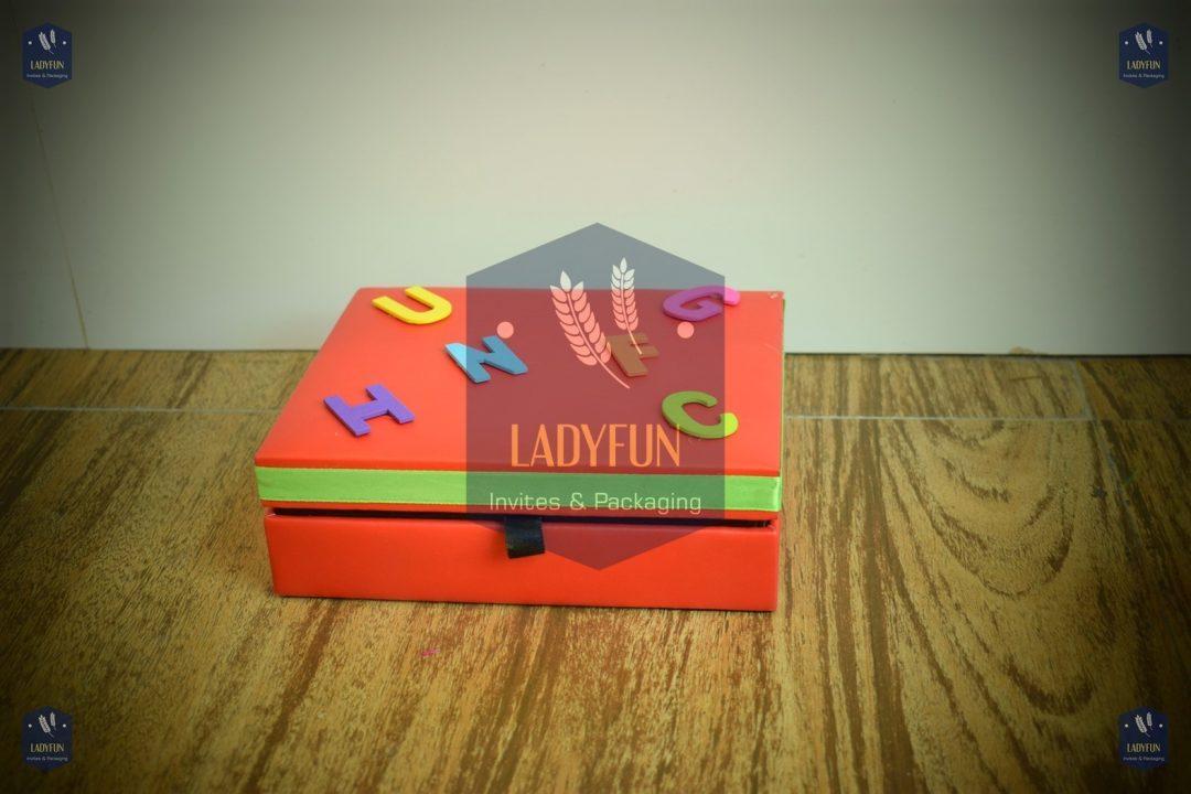 Gift box with alphabet design