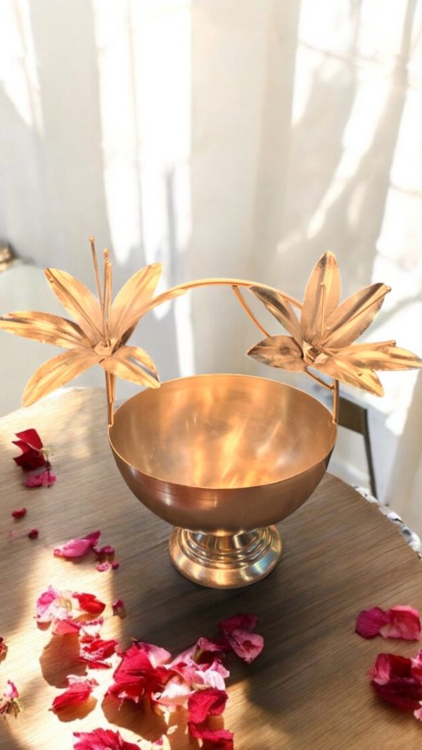 Artisan Brass Lotus Pot Hamper - Image 2