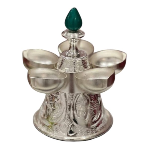 Handcrafted Silver Panchmukhi Diya