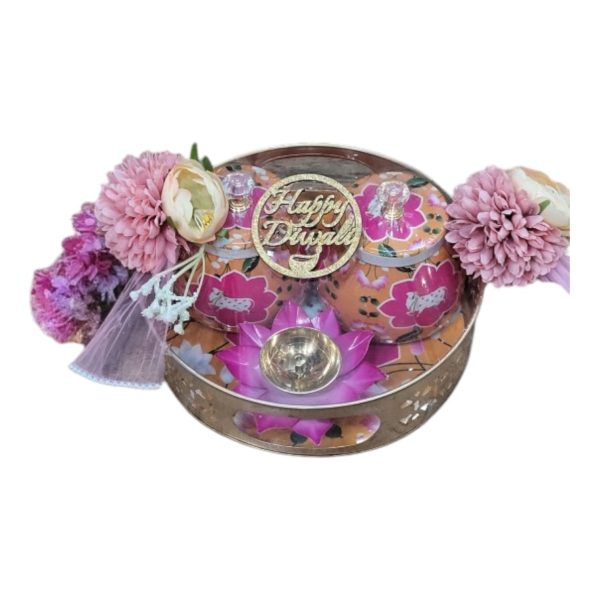 Pichwai gift Set -Tray 2 jar and diya