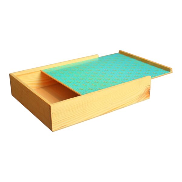 Heritage Keepsake Slider Box - Pine Wood with Decorative Lid for Wedding Favors & Gifts