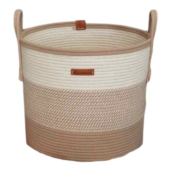 Harmony Haul - Handcrafted Cotton Rope Storage Basket with Handles